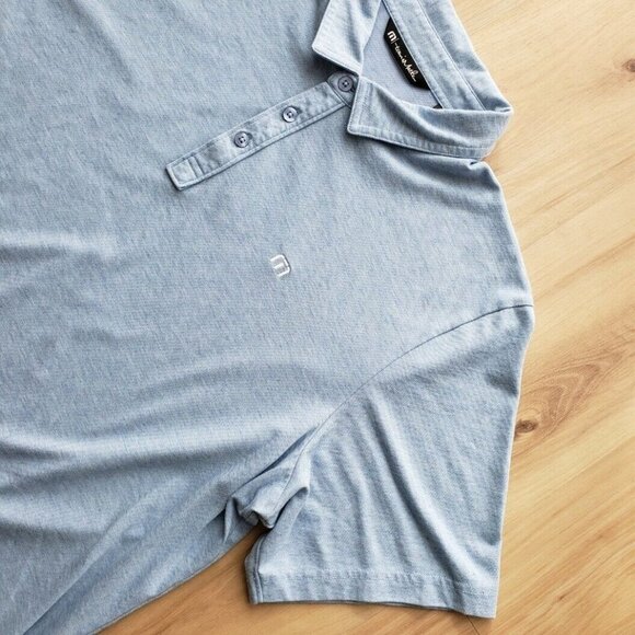 Travis Mathew Polo Shirt Blue Mens Size XXL Golf Short Sleeve Collar *LOGO* - Picture 4 of 12